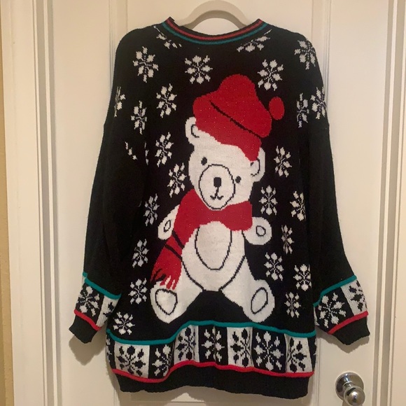 NutCracker Sweaters - Nutcracker Teddy Bear Christmas holiday sweater vintage